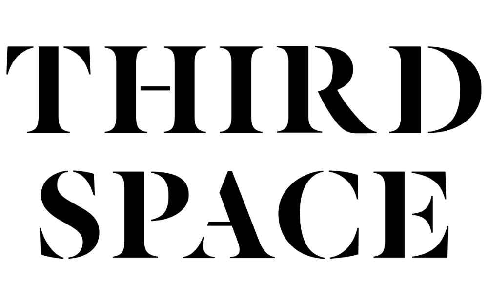 Bold black text in an all-caps serif font reads THIRD SPACE on a light grey background.